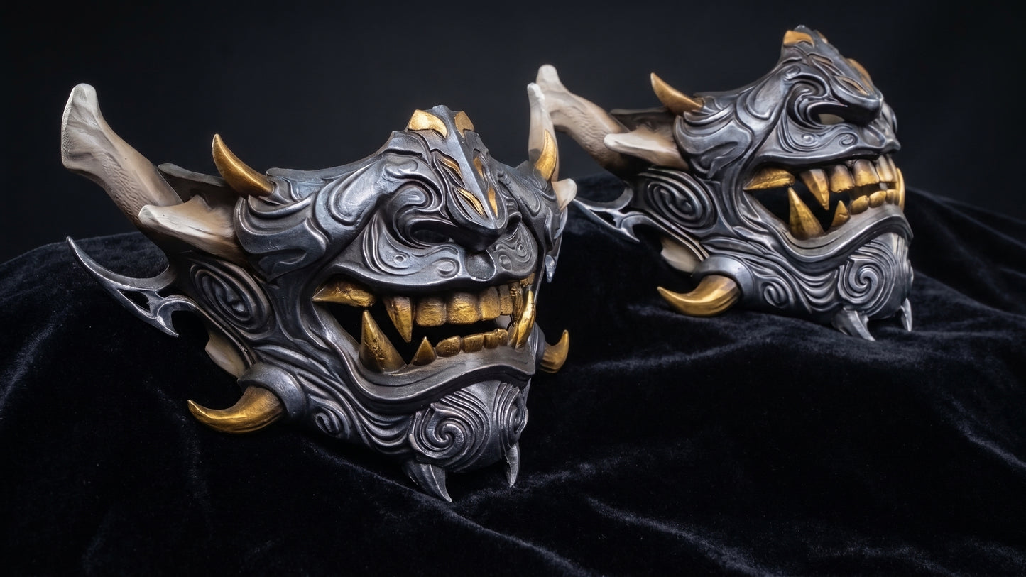 Custom 1-of-1 Oni Mask: Kurogane Gold